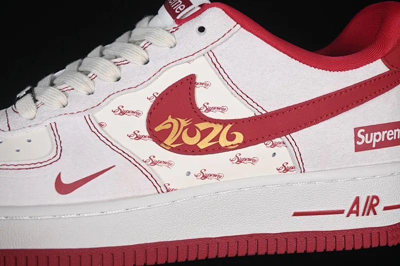 All categories Nk Air Force 1 Air Force series Nk Air Force 1 Low Air Force low-top Nike Air Force 1'07 Low Year of the Horse limited edition red and white contrast Air Force 1 low-top casual sneakers JP2026-133